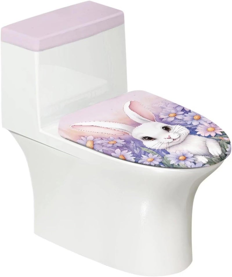 CREAMIC Easter Toilet Lid Cover and Tank Lid Cover Machine Wash Bathroom Super Soft Toilet Lid Cover Set Seat Covers Fits Most Lids for Accessories Decor or Holiday Decoration - Image 2